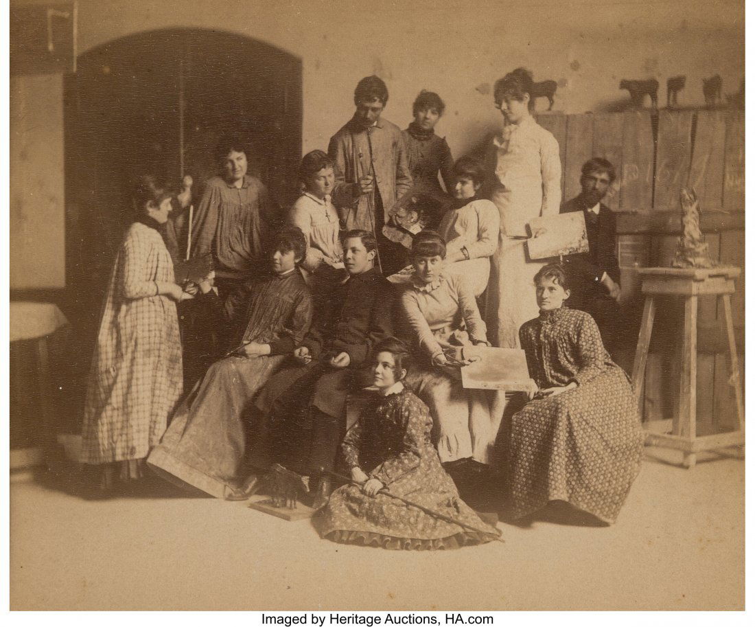 Circle of Thomas Eakins (American, 1844-1916) St: Circle of Thomas Eakins (American, 1844-1916) Students of the Pennyslvania Academy Studio, circa 1882-1883 Albumen print 3-3/4 x 4-5/8 inches (9.5 x 11.7 cm) (image) Sitters include: J. Laurie Wallace