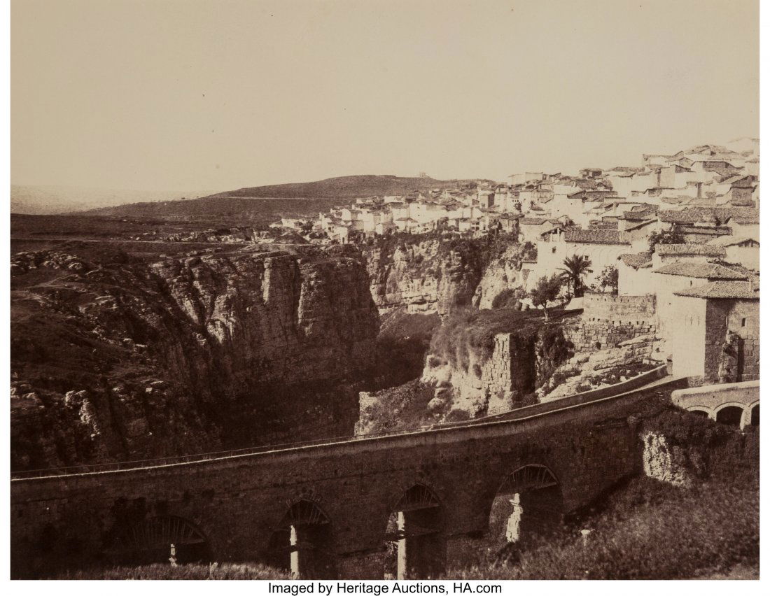 John Beasley Greene (American, 1832-1856) Aquedu: John Beasley Greene (American, 1832-1856) Aqueduct with Constantine, Algeria, in the Distance, 1856 Salt print from waxed paper negative 9-1/4 x 12 inches (23.5 x 30.5 cm) John Beasley (sometimes mist