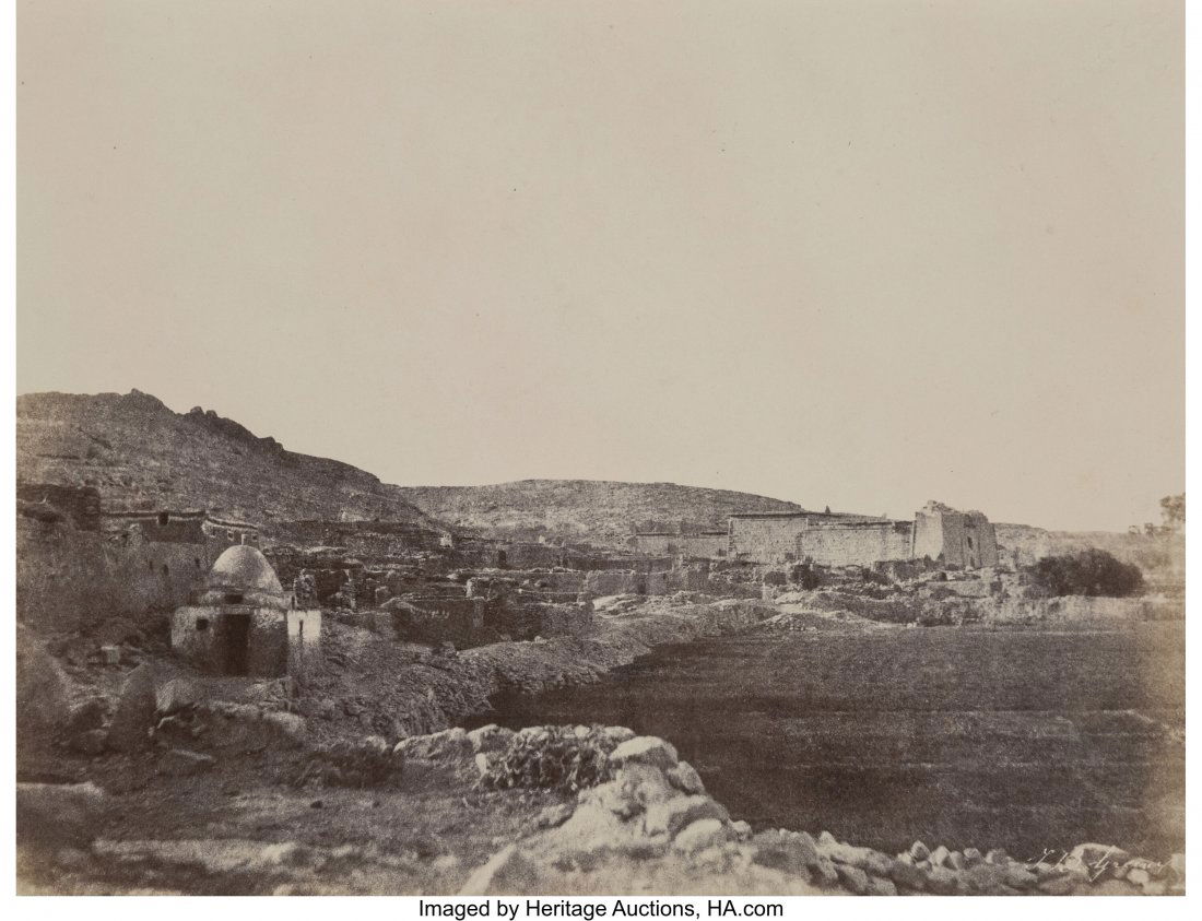 John Beasley Greene (American, 1832-1856) Villag: John Beasley Greene (American, 1832-1856) Village de Kalabsch, Egypt, 1854 Salt print from paper negative, printed 1855 9-1/8 x 11-7/8 inches (23.2 x 30.2 cm) (image) Signed in the negative. HID031010