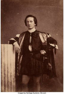 Julien Vallou de Villeneuve (French, 1795-1866): Julien Vallou de Villeneuve (French, 1795-1866) Actor M. Delaunay (Les Caprise de Marianne), 1850s Albumen print from waxed paper negative 6-1/4 x 4-3/8 inches (15.9 x 11.1 cm) 8-1/8 x 6-1/8 inches (m