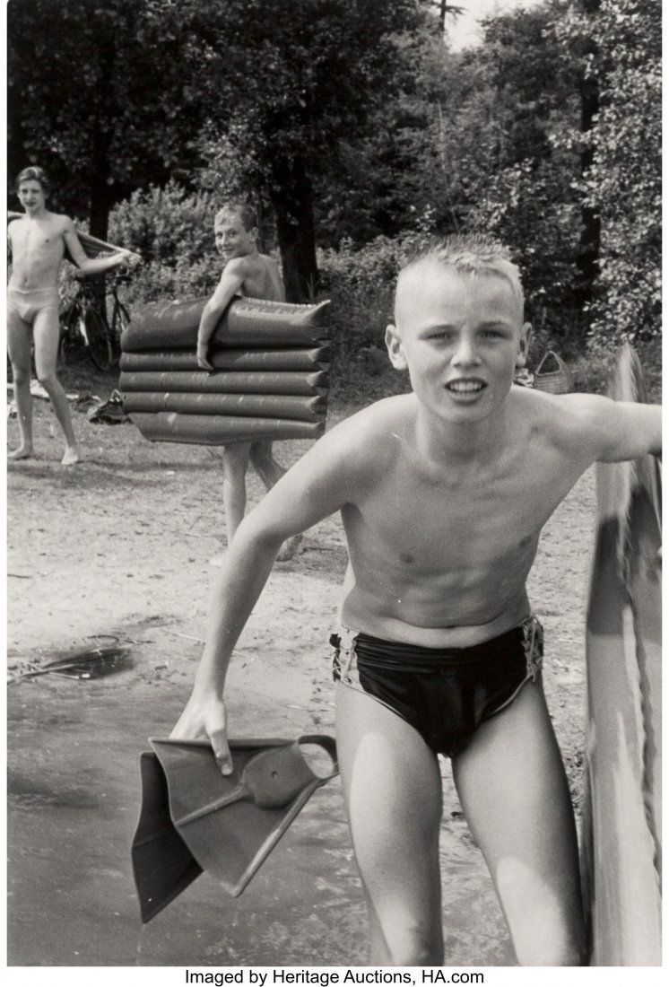 Will McBride (American, 1931-2015) Boys in Swimm: Will McBride (American, 1931-2015) Boys in Swimming Pool, Frankfurt am Main; Boys at the Edge of Lake Krumme, Berlin (2 works), 1994 and 1959 Gelatin silver prints, one on Agfa paper printed 1994, the