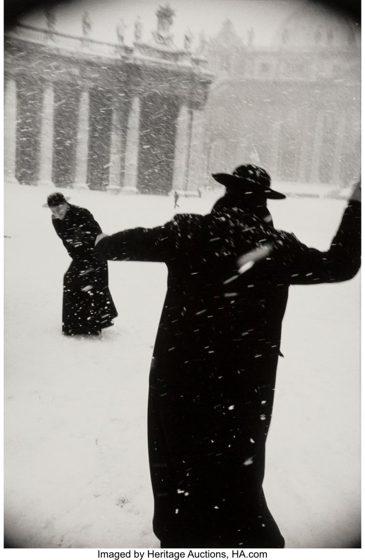 Leonard Freed (American, 1929-2006) Snow-Balling: Leonard Freed (American, 1929-2006) Snow-Balling Priests, St. Peter's Square, Rome, Italy, 1958 Gelatin silver print, printed 1990 by Jules Steinmetz 14-1/4 x 9-1/2 inches (36.2 x 24.1 cm) (image) 16
