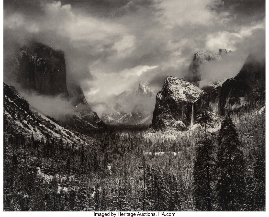 Ansel Adams (American, 1902-1984) Clearing Winte: Ansel Adams (American, 1902-1984) Clearing Winter Storm, Yosemite Valley, California, 1944 Offset lithograph, printed early 1980s 15-1/4 x 18-7/8 inches (38.7 x 47.9 cm) (image/sheet) Signed, initiale