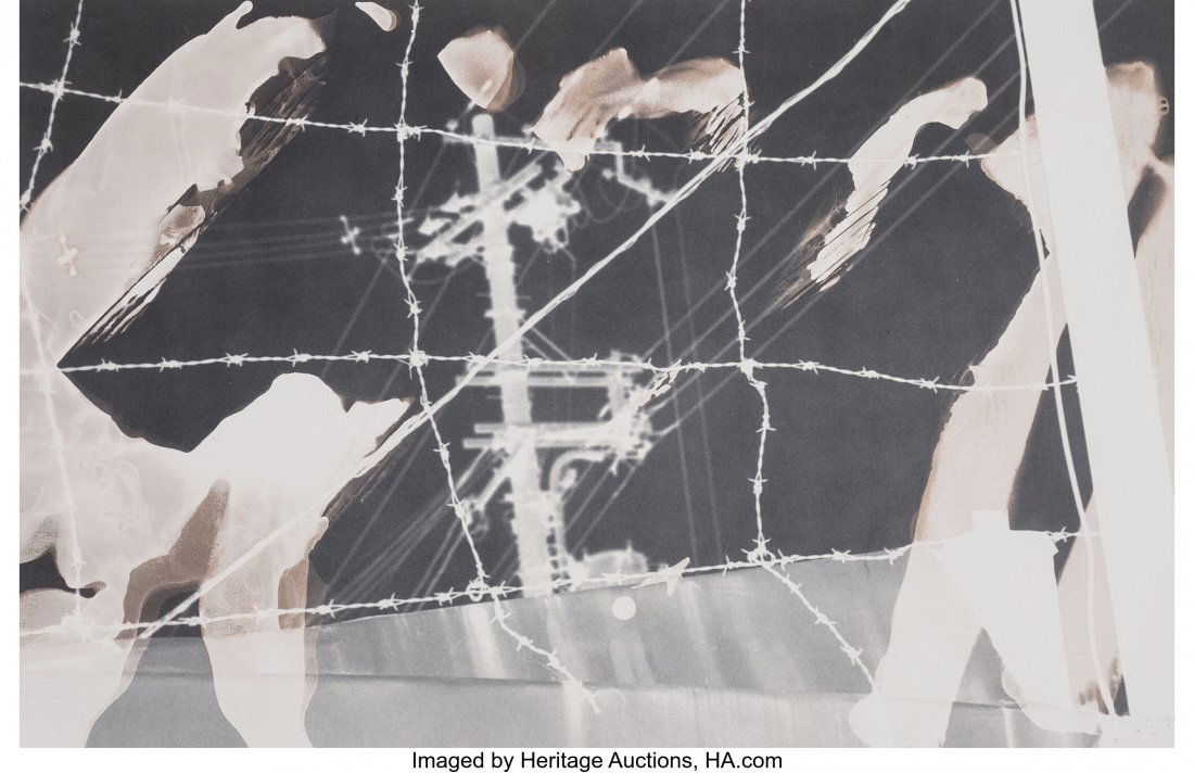 Robert Rauschenberg (American, 1925-2008) Untitl: Robert Rauschenberg (American, 1925-2008) Untitled (from Bleacher series), 1990 Bleached and toned gelatin silver print 9 x 13-7/8 inches (22.9 x 35.2 cm) (image/sheet) Signed, dated, and editioned 42