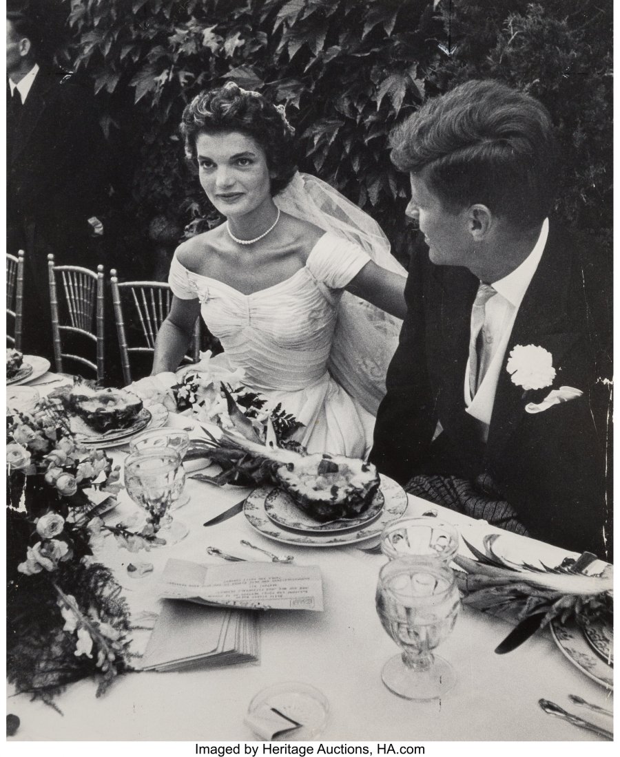 Lisa Larsen (German/American, 1925-1959) Wedding: Lisa Larsen (German/American, 1925-1959) Wedding of Jacqueline Bouvier and John F. Kennedy (2 works), 1953 Gelatin silver prints 12-3/4 x 9-1/2 inches (32.4 x 24.1 cm); and smaller (images) 13-3/8 x 1