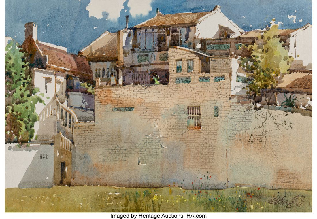 Kim Seng Ong (Singaporean, b. 1945) Carpenter St: Kim Seng Ong (Singaporean, b. 1945) Carpenter Street, Singapore, 1995 Watercolor on paper 14-3/4 x 21-1/4 inches (37.5 x 54.0 cm) (sheet) Signed, dated, and inscribed on the reverse: Seng / AWS / 95 S