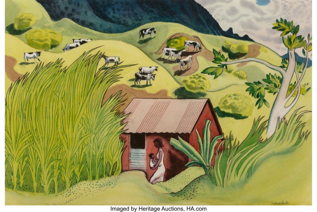 Millard Sheets (American, 1907-1989) Kalihi Vall: Millard Sheets (American, 1907-1989) Kalihi Valley Watercolor on paper 14-5/8 x 21-7/8 inches (37.1 x 55.6 cm) (sight) Signed lower right: Millard Sheets PROVENANCE: [with] Stary-Sheets Gallery, Guala