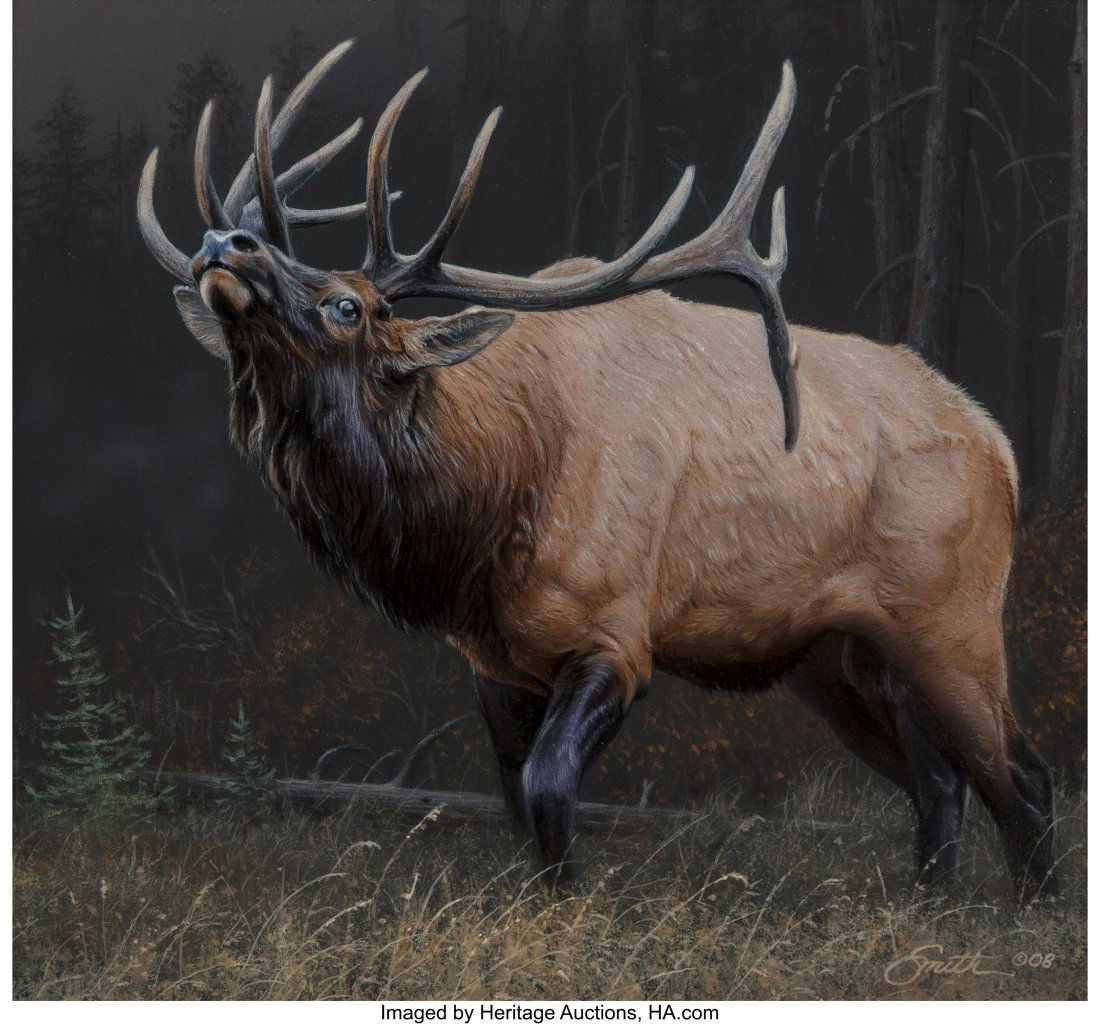 Daniel Smith (American, b. 1954) Display of Domi: Daniel Smith (American, b. 1954) Display of Dominance, 2008 Acrylic on Masonite 9 x 10 inches (22.9 x 25.4 cm) Signed and dated lower right: Daniel Smith 2008 PROVENANCE: Daniel Smith Wildlife, Inc, B