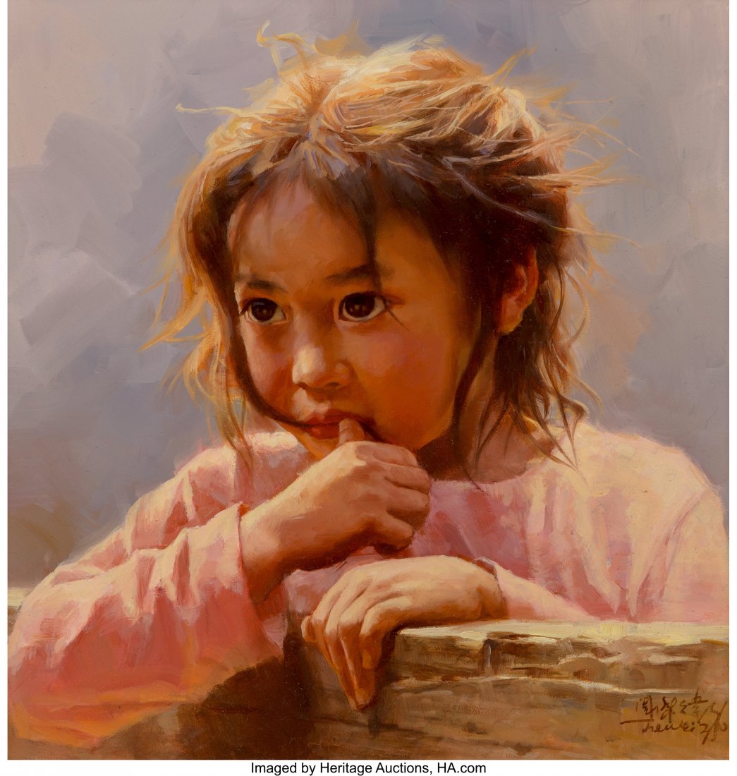 Jie Wei Zhou (American/Chinese, b. 1962) Summer: Jie Wei Zhou (American/Chinese, b. 1962) Summer Oil on Masonite 12 x 12 inches (30.5 x 30.5 cm) Signed lower right: Jie Wei Zhou Signed and titled on the reverse: "Summer" / By: Jie Wei Zhou PROVENANC