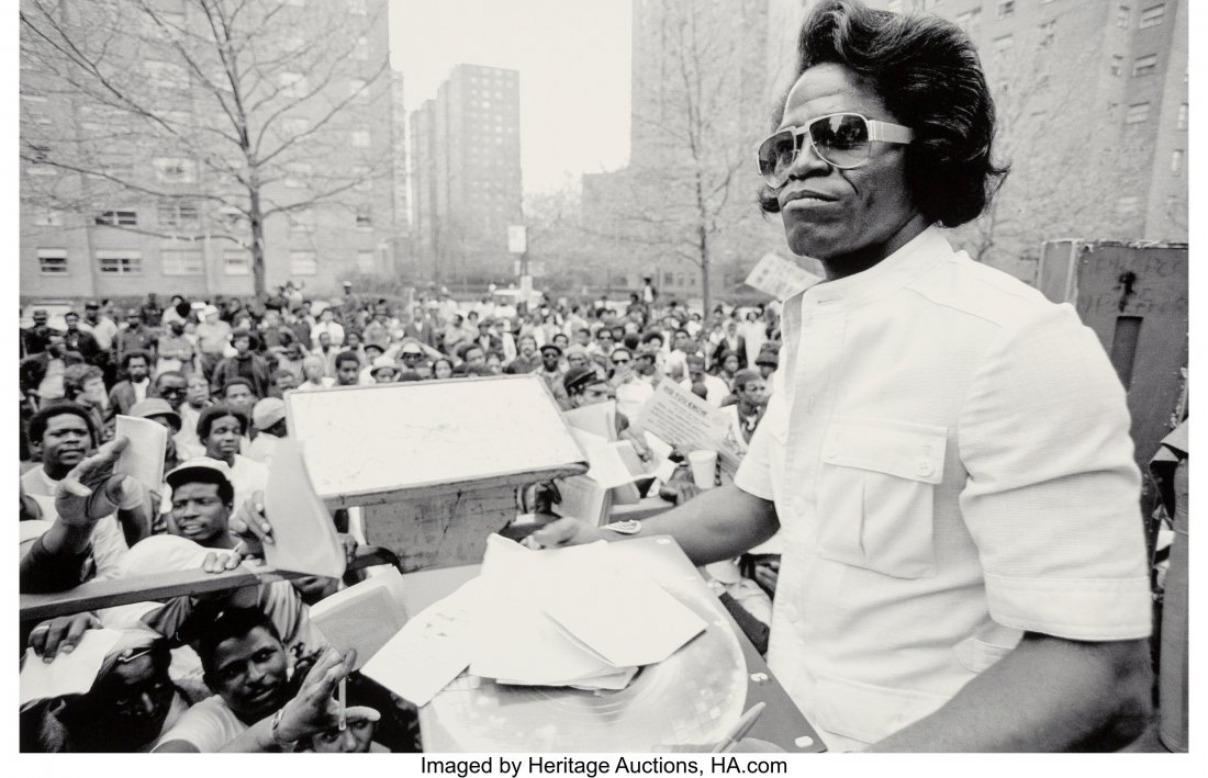 Richard E. Aaron (American, 1949-2016) James Bro: Richard E. Aaron (American, 1949-2016) James Brown, 1979 Digital pigment print, printed later 15 x 22 inches (38.1 x 55.9 cm) (image) 20-1/2 x 24 inches (sheet) Signed and editioned 3/50 in pencil, lo