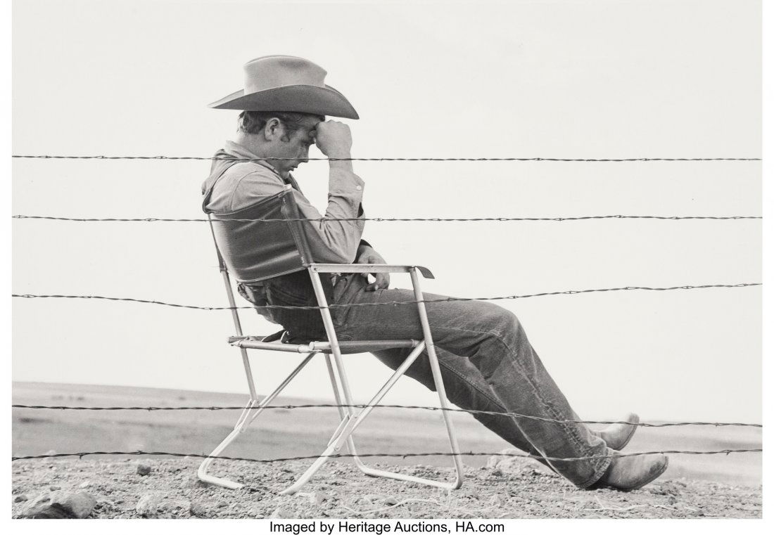 Frank Worth (American, 1923-2000) James Dean (on: Frank Worth (American, 1923-2000) James Dean (on the set of Giant), 1955 Gelatin silver print, printed 2004 13 x 18-3/4 inches (33.0 x 47.6 cm) (image) 16 x 19-7/8 inches (sheet) Embossed with photogr