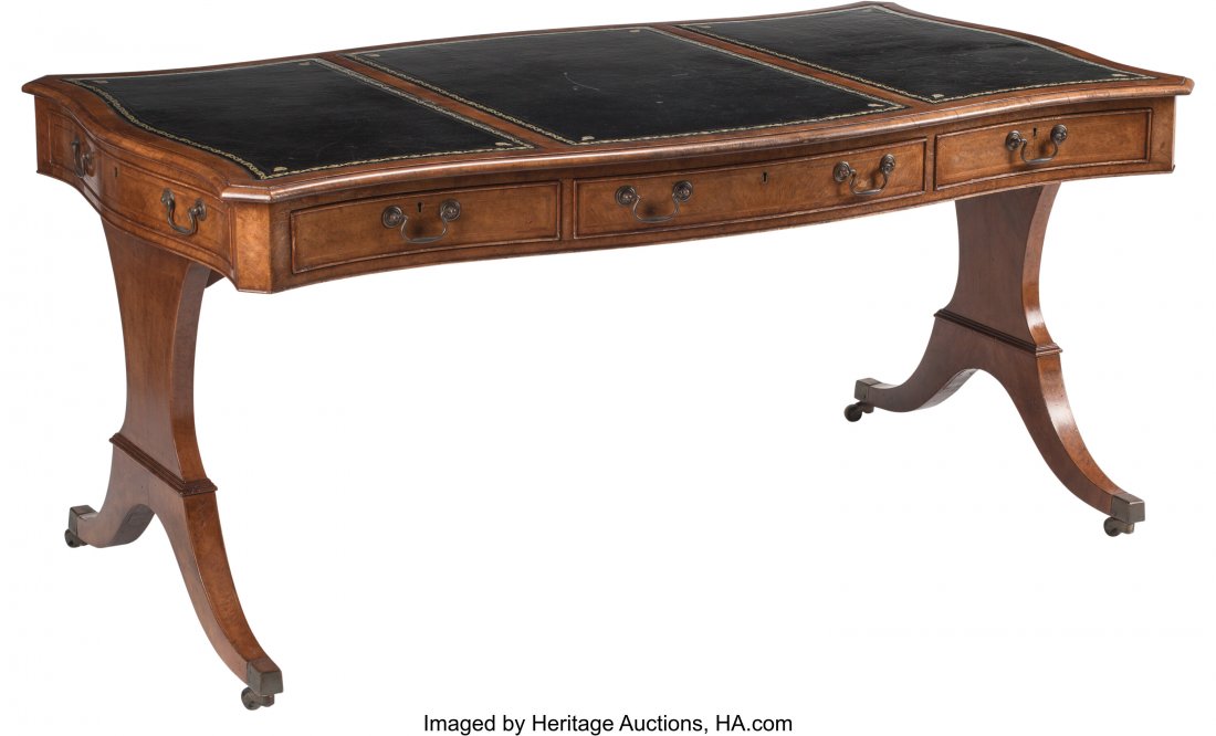 A Regency-Style Writing Desk with Inset Leather (1 of 3)