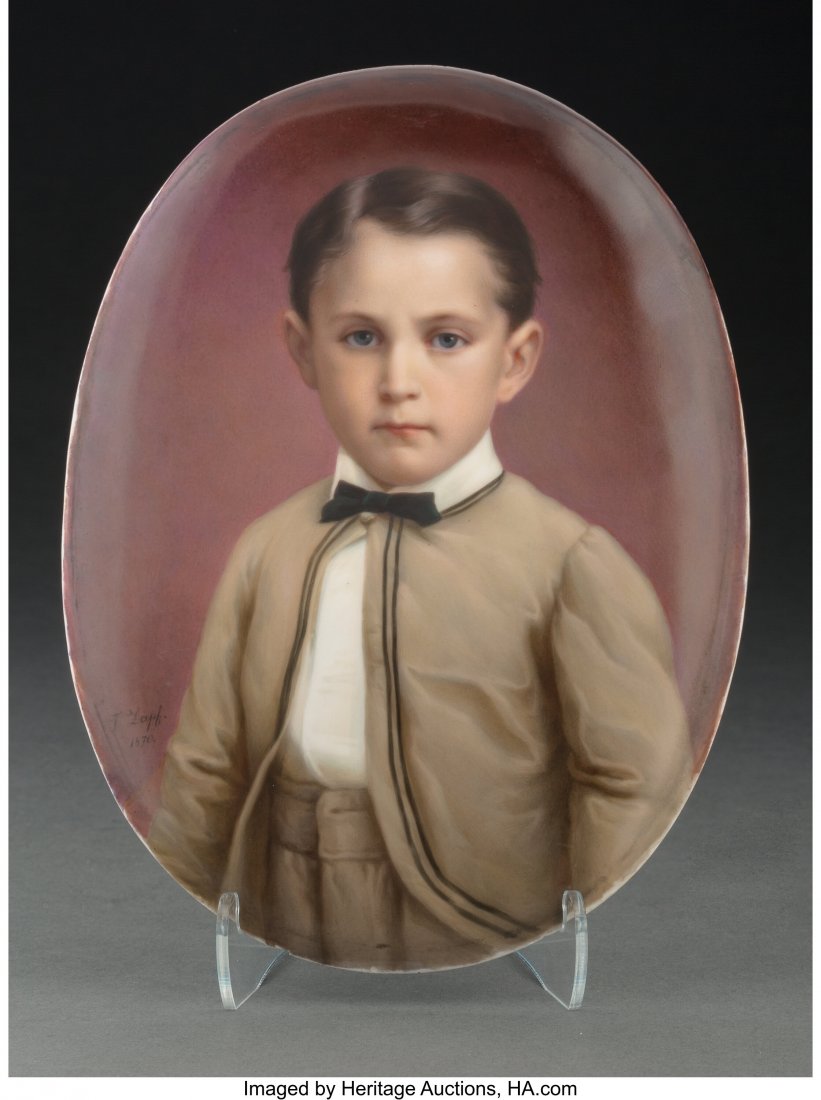 A KPM Porcelain Plaque Portrait of a Boy, late 1 (1 of 3)