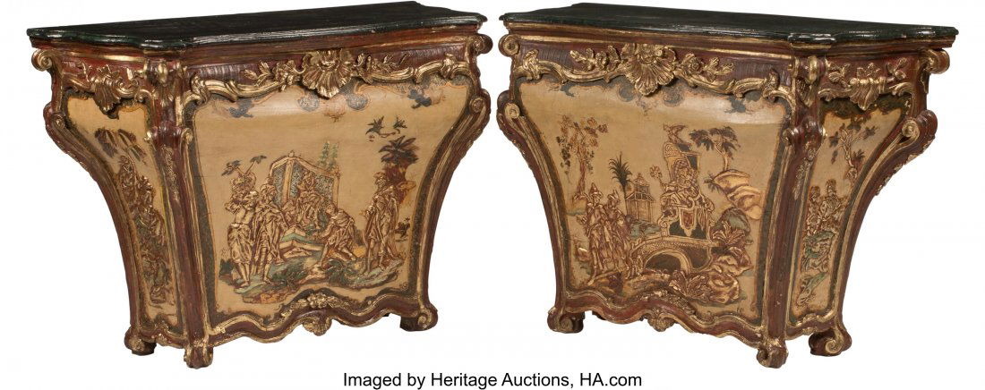 A Pair of Italian Rococo-Style Painted and Parti (1 of 5)