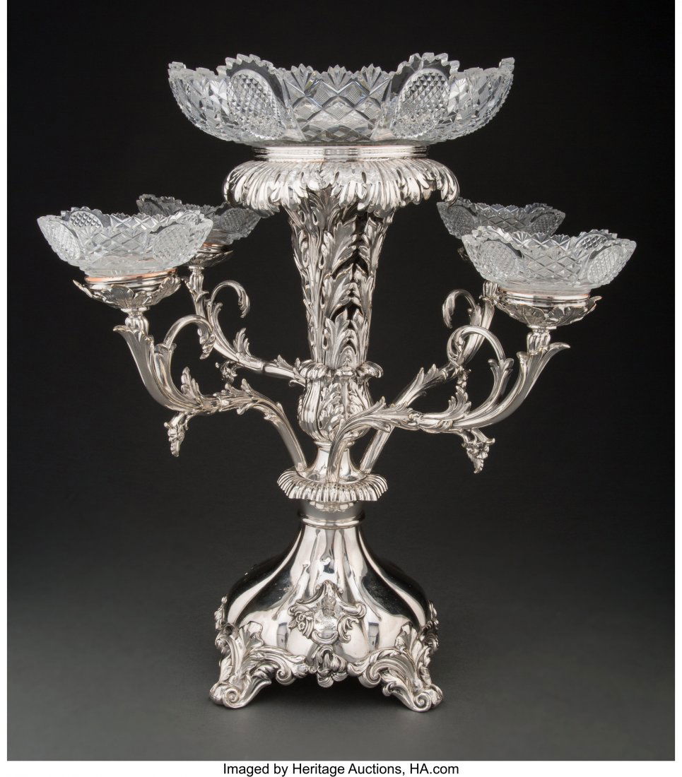 A Victorian-Style Silver-Plated and Cut Glass Ep (1 of 3)