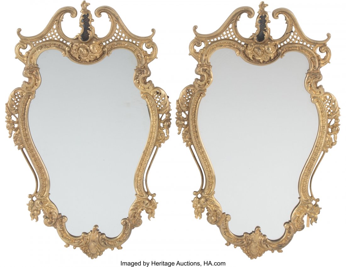 A Pair of French Louis XV-Style Gilt Bronze Mirr (1 of 4)