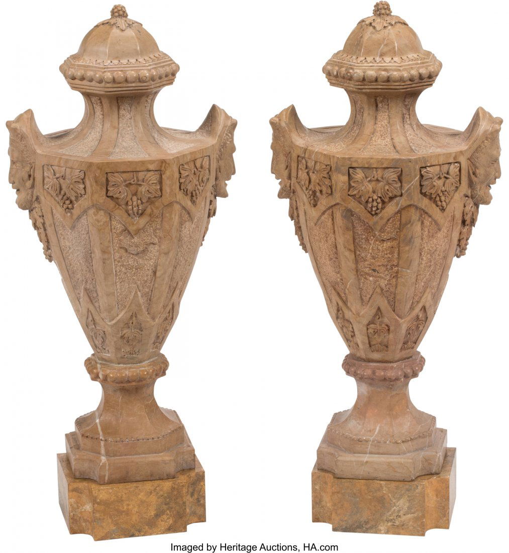 A Pair of Italian Renaissance-Style Marble Urns (1 of 4)
