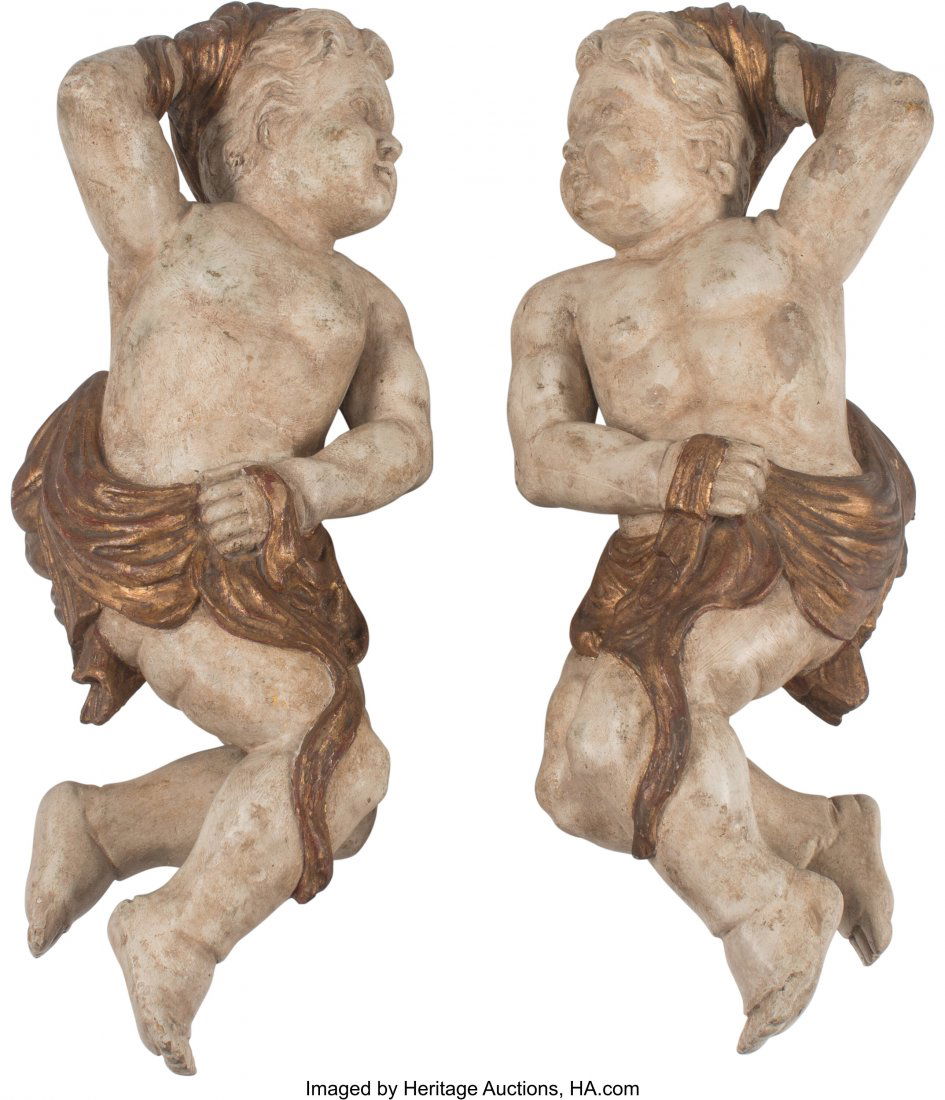 A Pair of Italian Rococo-Style Partial Gilt Cher (1 of 4)