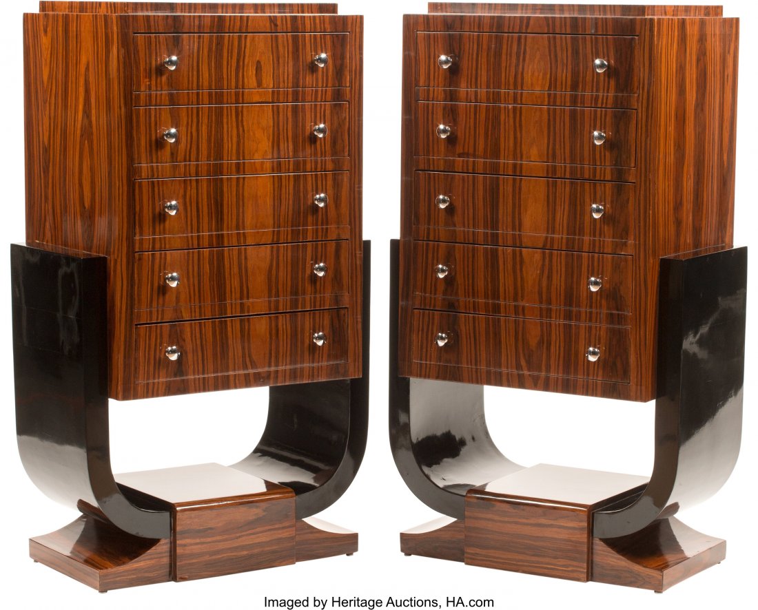 A Pair of Art Deco-Style Zebra Wood and Ebonized (1 of 4)