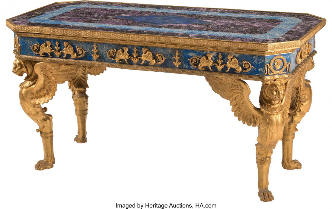 A French Empire-Style Gilt Bronze Mounted Rectan (1 of 4)