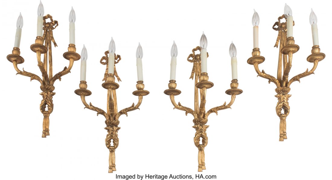 A Set of Four French Louis XV-Style Gilt Bronze (1 of 4)