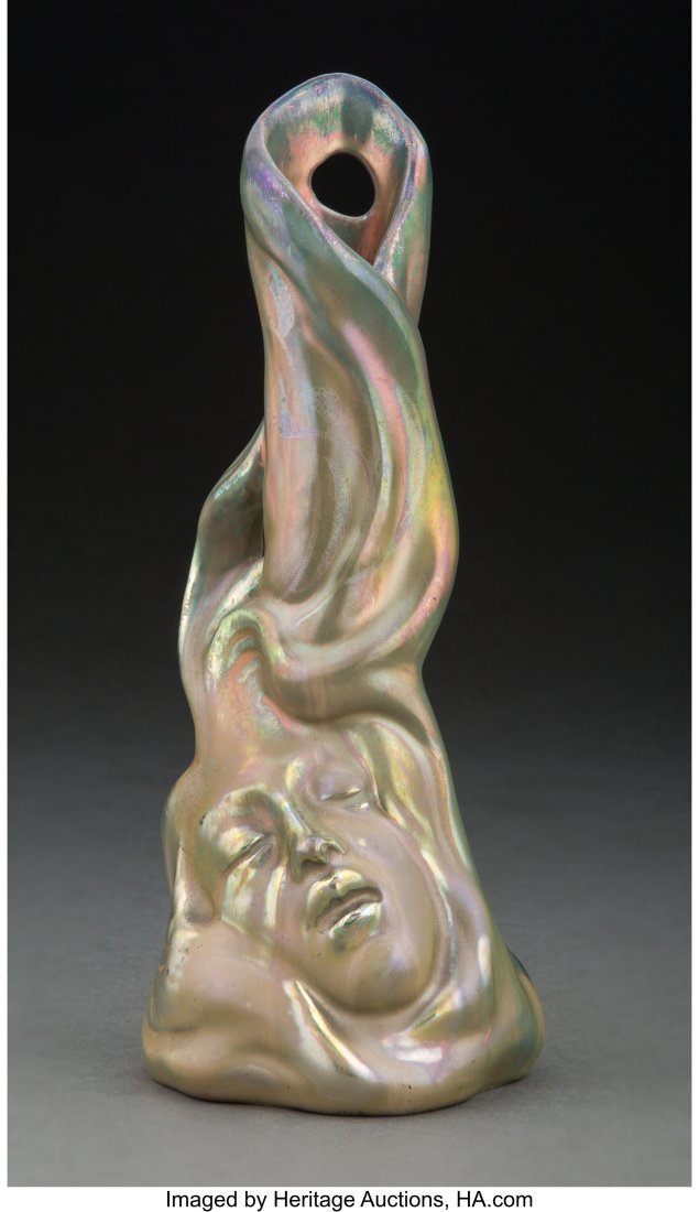 Delphin Massier Lustre Earthenware Vase, circa 1: Delphin Massier Lustre Earthenware Vase, circa 1900 Marks: DM, VALLAURIS, AM 9 inches (22.9 cm) HID03101062020 © 202