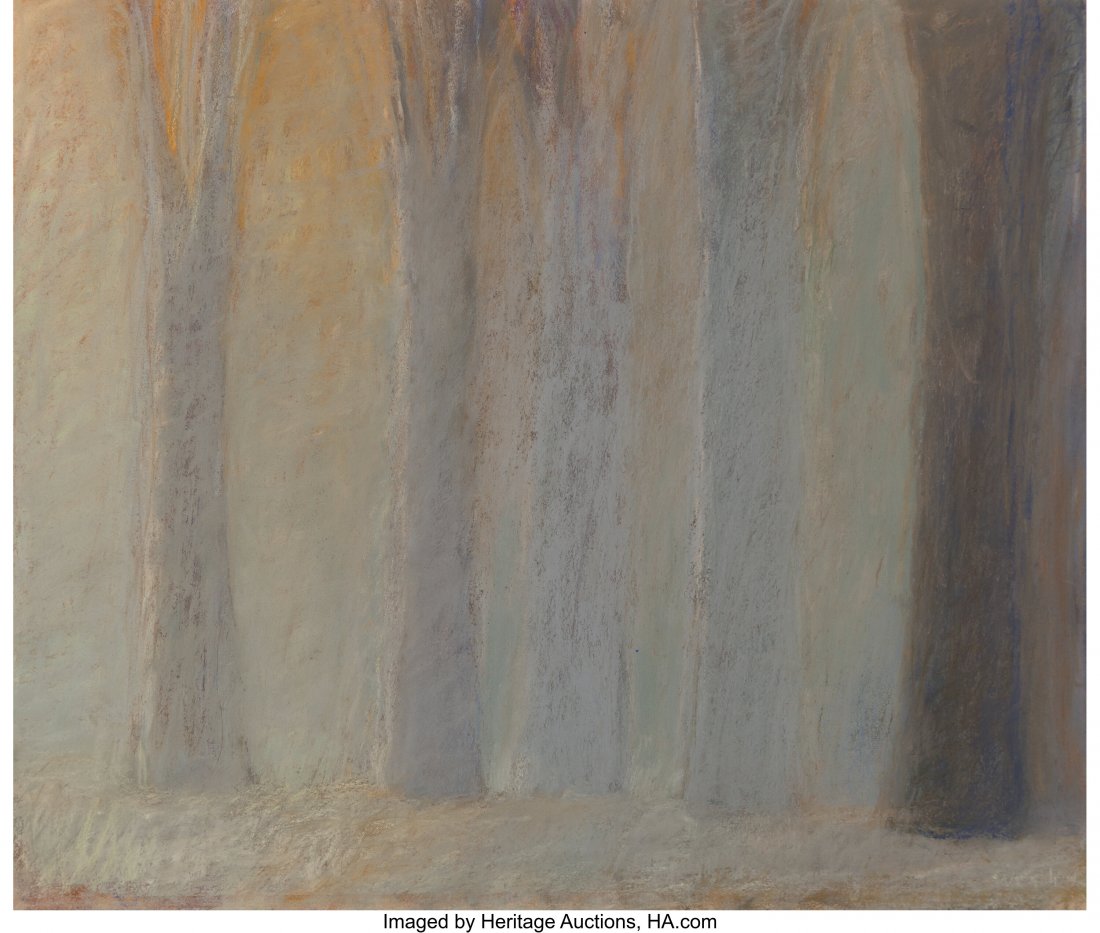 Wolf Kahn (American, 1927-2020) Untitled (Trees: Wolf Kahn (American, 1927-2020) Untitled (Trees in Mist) Pastel on paper 13-7/8 x 17 inches (35.2 x 43.2 cm) (sheet) Signed lower right&