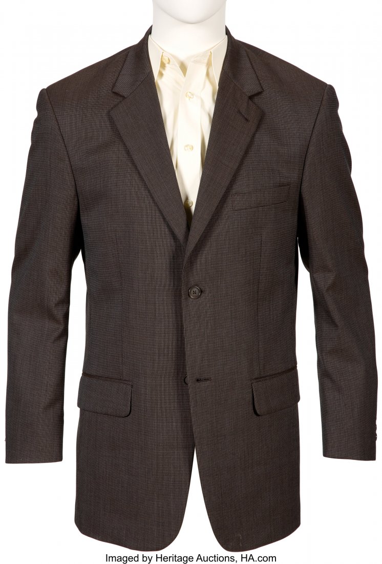 Steve Carell "Michael Scott" Screen Worn Jacket: Steve Carell "Michael Scott" Screen Worn Jacket and Shirts from The Office. Original (3) costume pieces Including (1) Alfani brand single-breasted brown suit jacket marked s