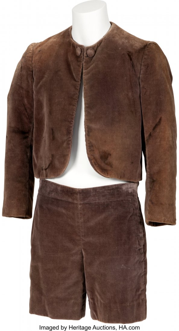 Butch Patrick "Eddie Munster" signature costume : Butch Patrick "Eddie Munster" signature costume and extra coat from The Munsters (CBS, 1964-1966). Vintage original (2) piece Edwardian-style boy's suit worn by Butch 