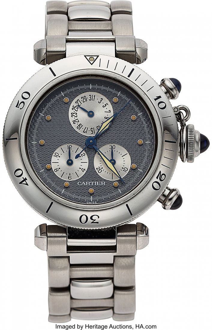 Cartier Stainless Steel Mid-Size Pasha Quartz Ch (1 of 4)