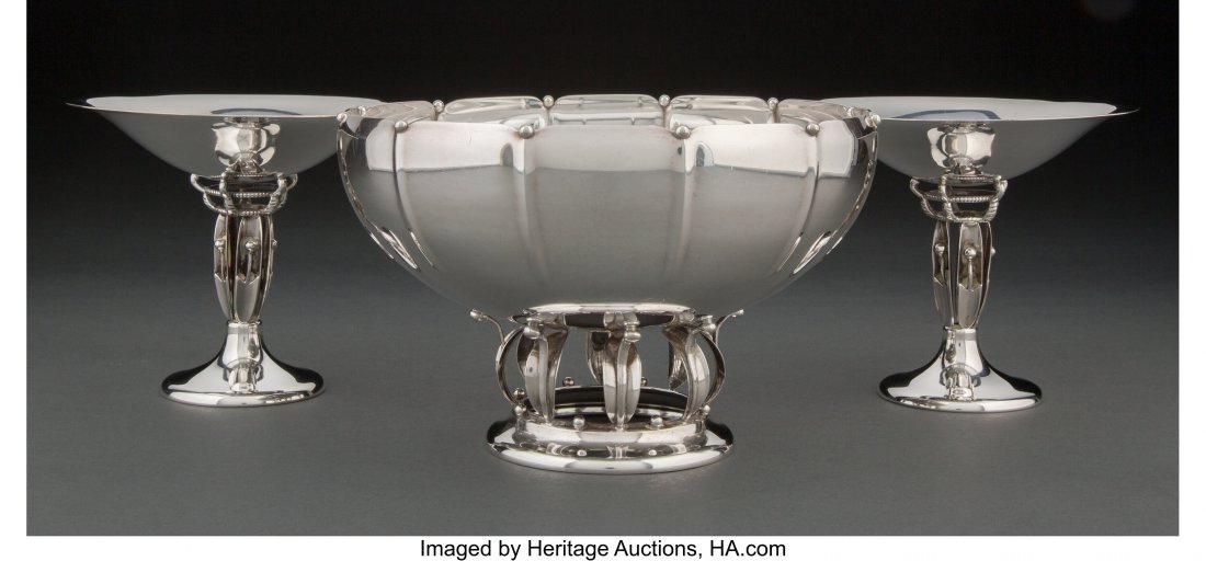 A Three-Piece Continental Silver Garniture in th (1 of 4)