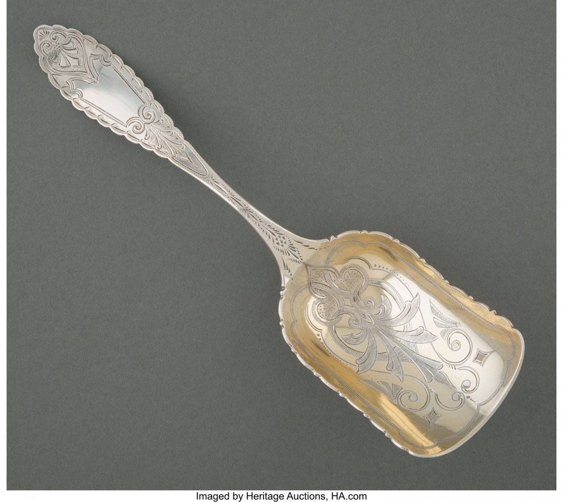 A James Watts Partial Gilt Coin Silver Scoop, Ph (1 of 3)