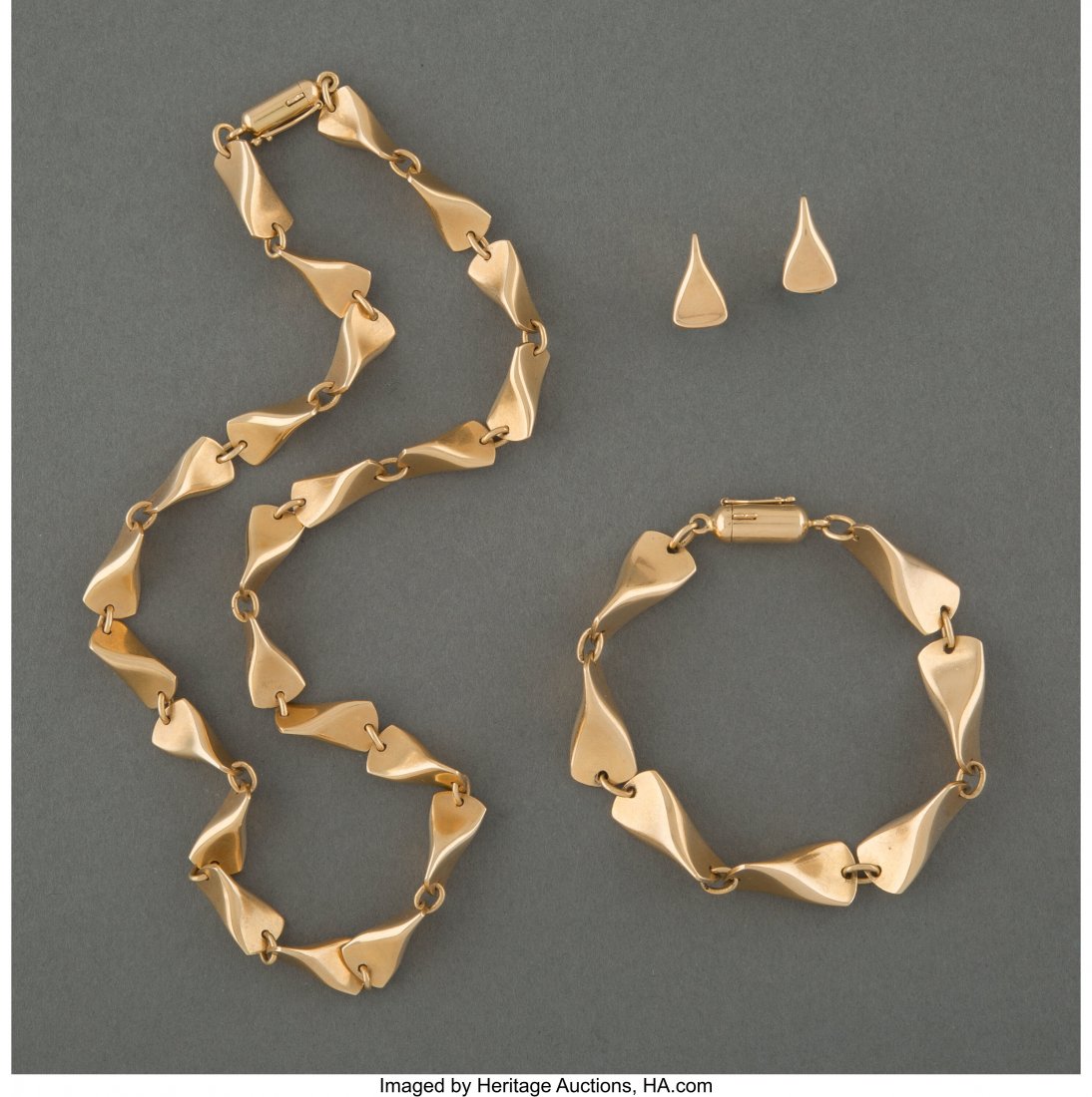 A Georg Jensen No. 1104 18K Gold Necklace and Br (1 of 3)