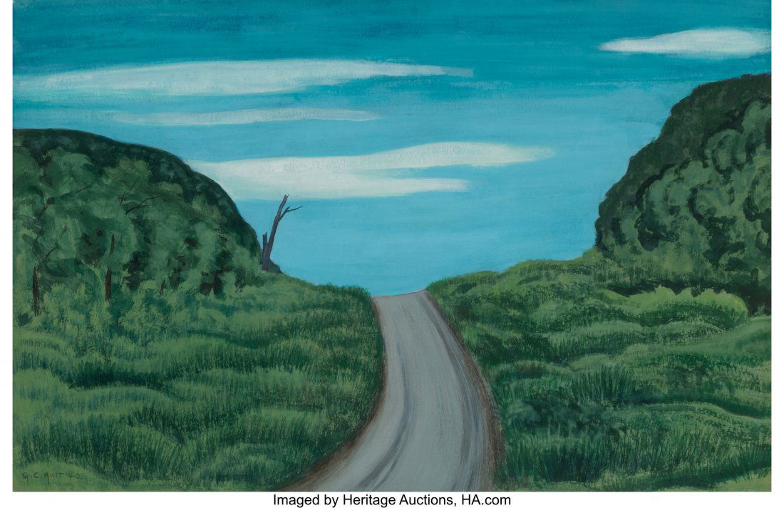 George Copeland Ault (American, 1891-1948) Road: George Copeland Ault (American, 1891-1948) Road to Stony Clove, 1940 Gouache on paper 13 x 19-3/4 inches (33.0 x 50.2 cm) (sheet) Signed and