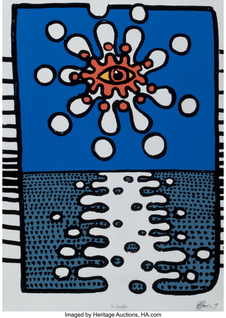 Martin Sharp (Australian, 1942-2013) The Flying: Martin Sharp (Australian, 1942-2013) The Flying Eye, from S'Martiple, 1969 Silkscreen in colors on acrylic 39-3/4 x 29 inches (101 x 73.7 cm) (she