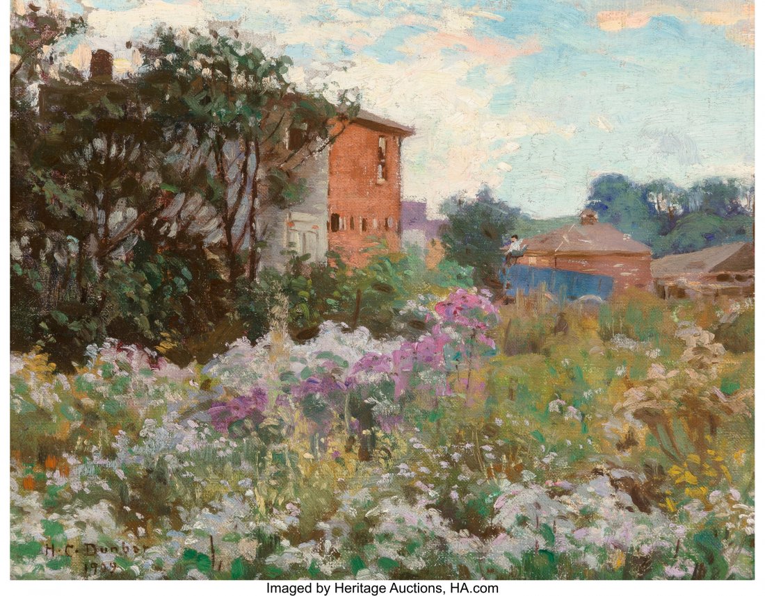 Harold C. Dunbar (American, 1882-1953) Field of : Harold C. Dunbar (American, 1882-1953) Field of Flowers, 1909 Oil on canvas 11 x 14 inches (27.9 x 35.6 cm) ) Signed and dated lower left: H.C. Du