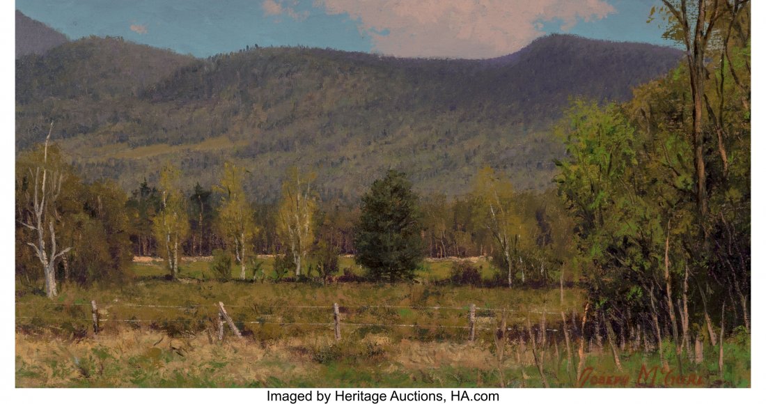 Joseph McGurl (American, b. 1958) Mount Washingt: Joseph McGurl (American, b. 1958) Mount Washington Valley, Springtime, Field Study, 1997 Oil on board 8 x 15 inches (20.3 x 38.1 cm) Si