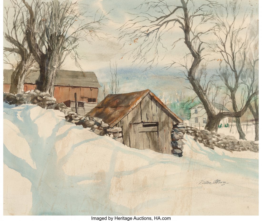 Victor Olson (American, 1924-2007) Group of Four: Victor Olson (American, 1924-2007) Group of Four Works Watercolor on paper (each) 22-1/2 x 30 inches (57.2 x 76.2 cm) (sheet, largest&r