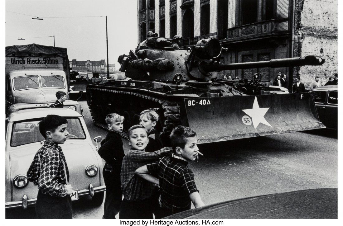 Will McBride (American, 1931-2015) Boys Watching: Will McBride (American, 1931-2015) Boys Watching American Tanks, Berlin, 1961 Gelatin silver print, printed later 12-1/4 x 18-1/4 inches (31.1 x 4