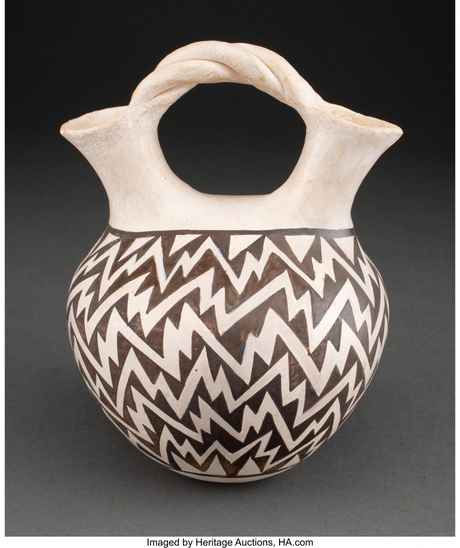 An Acoma Black-On-White Wedding Vase   Marie Chi (1 of 3)