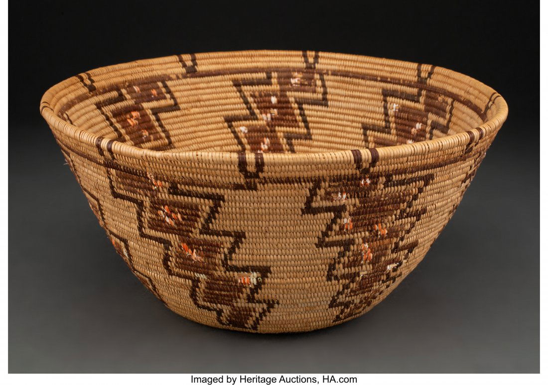 A Yokuts Polychrome Coiled Bowl  c. 1920    will (1 of 2)