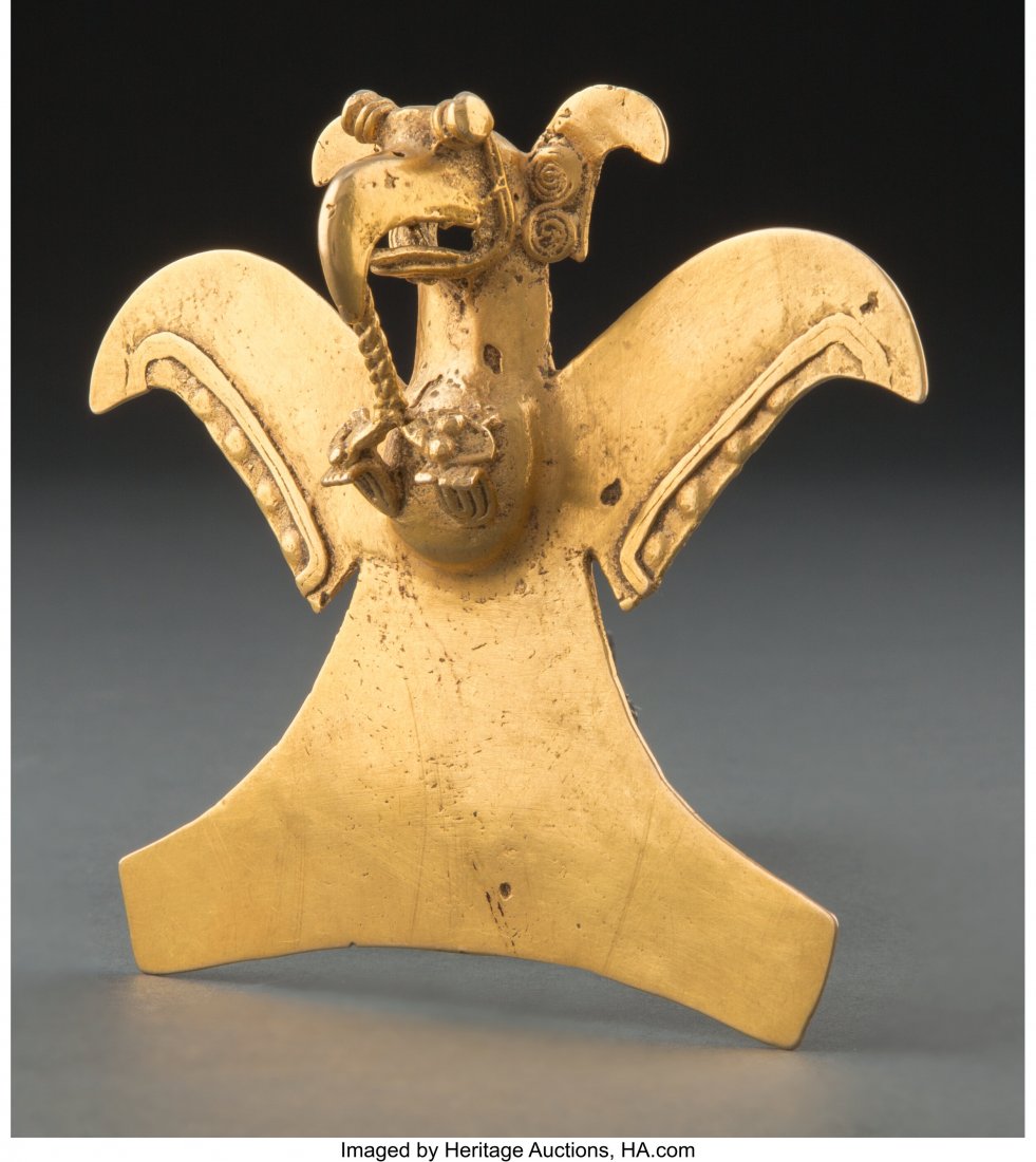 A Veraguas/Greater Chiriqui Large Gold Eagle Pen (1 of 3)