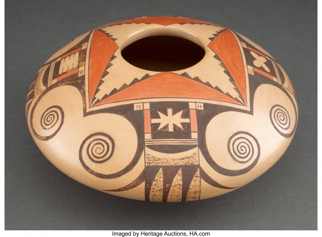 A Hopi Polychrome Jar  Hisi Nampeyo  clay, paint (1 of 3)