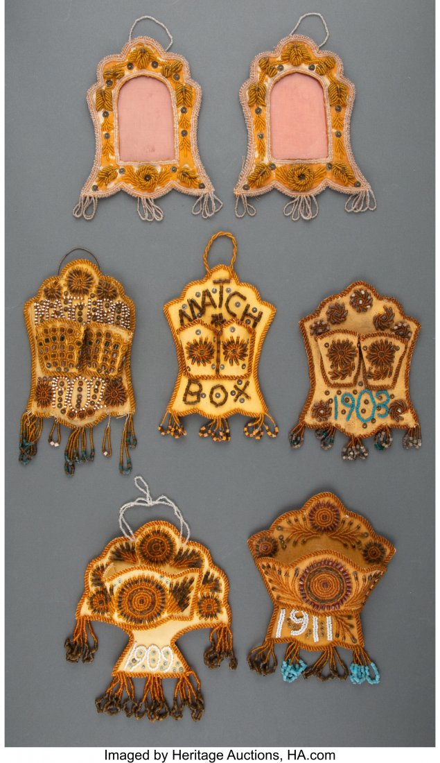 Seven Iroquois Whimsies  c. 1900  cotton and woo (1 of 2)