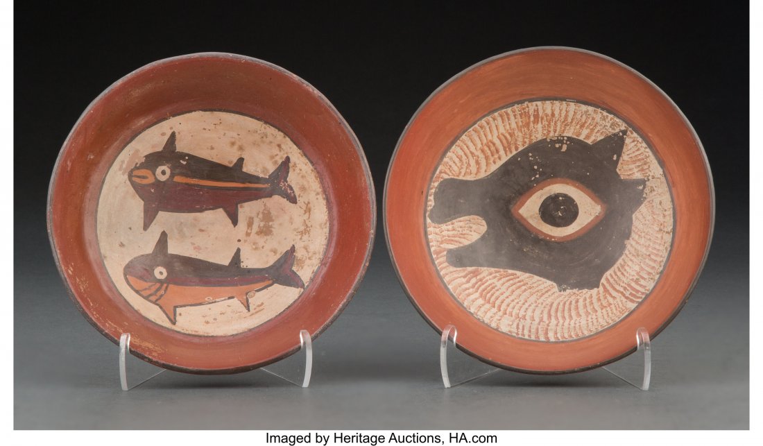 Two Nazca Polychrome Bowls  Diameters: 6 ¼ inch (1 of 2)