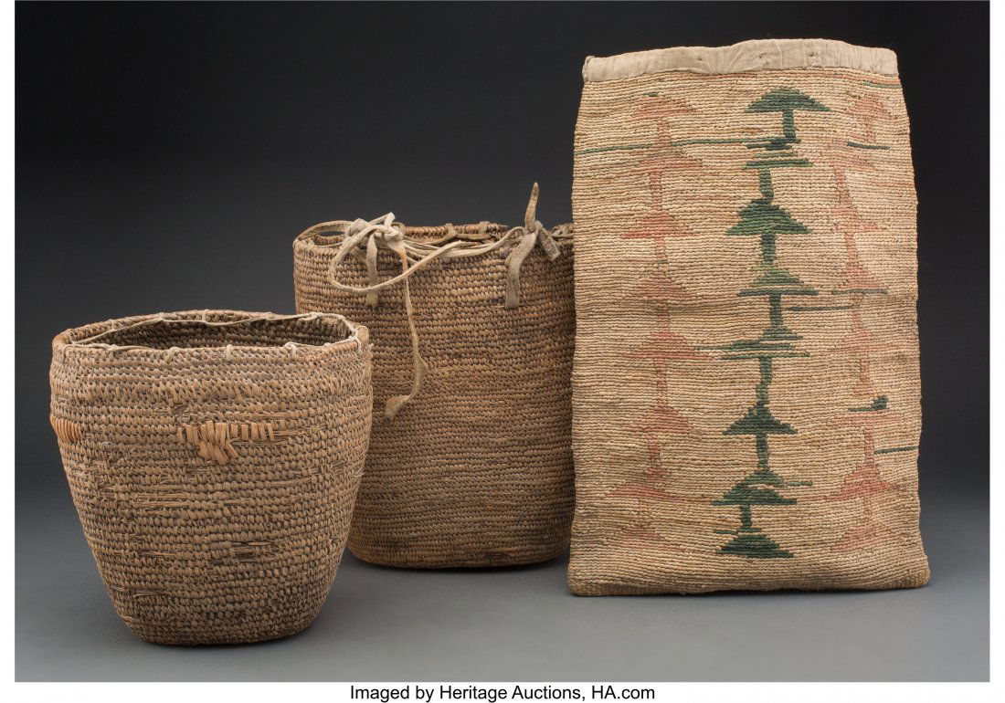 Three Plateau Basketry Items  including two stor (1 of 2)