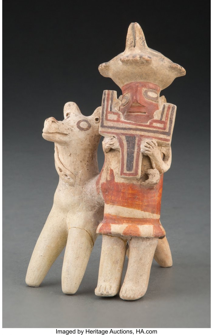 A Peruvian Figural Vessel  Height: 6 ¾ inches (1 of 3)