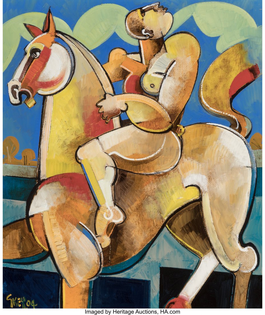 Geoffrey Key (British, 1935) Sky Rider, 2004 Oil: Geoffrey Key (British, 1935) Sky Rider, 2004 Oil on canvas 24 x 20 inches (61.0 x 50.8 cm) Signed and dated lower left: G. Key 04 Signed&comm
