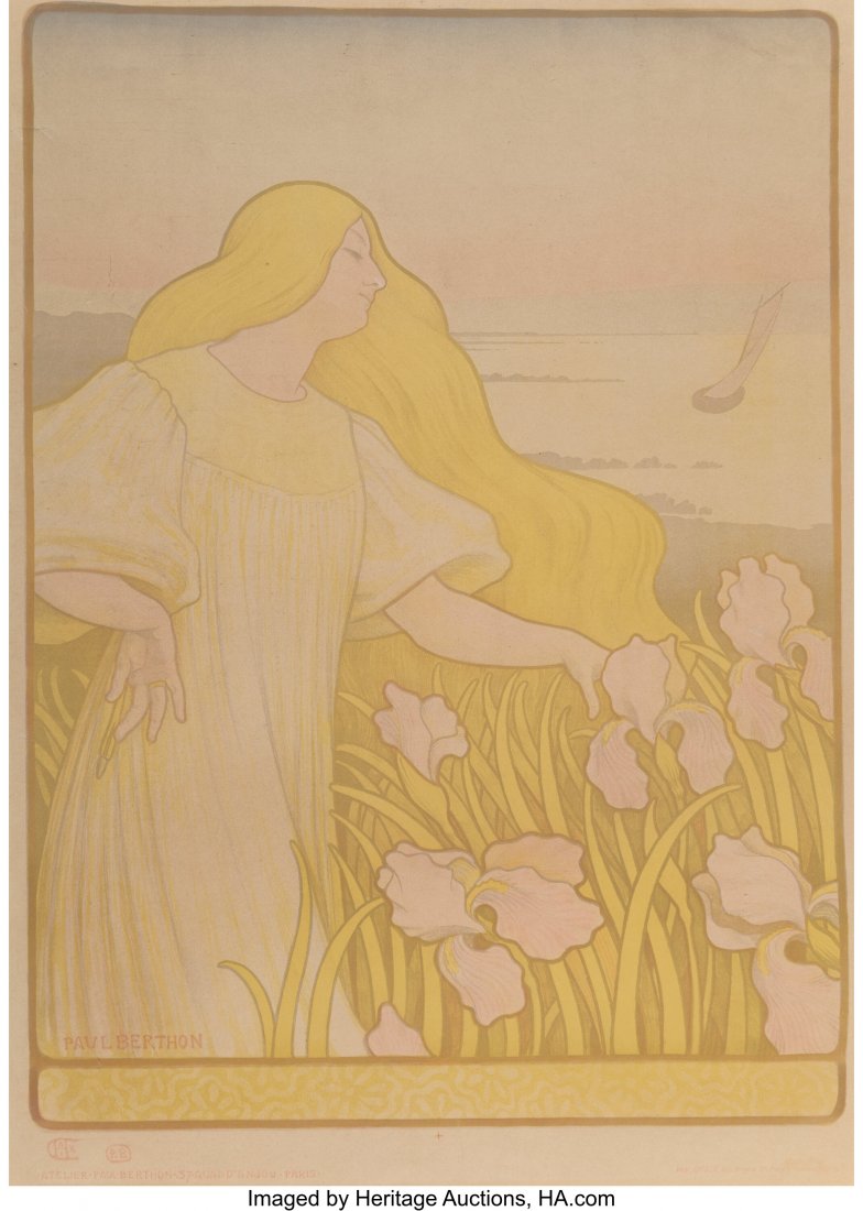 Paul Berthon (French, 1872-1909) Société des A: Paul Berthon (French, 1872-1909) Société des Amis des Arts de la Manche, 1899 Lithograph in colors on paper 31-1/2 x 23 inches (80.0 x 58.4 c