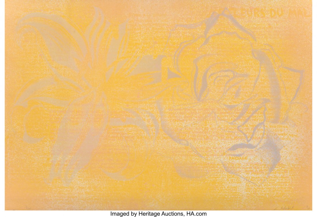 Lowell Nesbitt (American, 1933-1993) Fleur Du Ma: Lowell Nesbitt (American, 1933-1993) Fleur Du Mal, 1974 Lithograph in colors on paper 23-1/4 x 33-7/8 inches (59.1 x 86.0 cm) (sheet) Ed